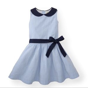 Hope & Henry Girls dress Peter Pan collar blue seersucker. Size 4. NWT